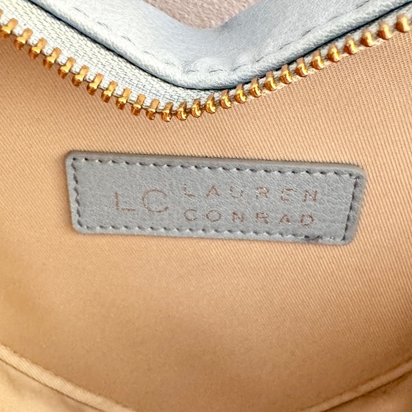 LC Lauren Conrad Heart-Shaped Light Powder Blue Crossbody Bag - Picture 9 of 13